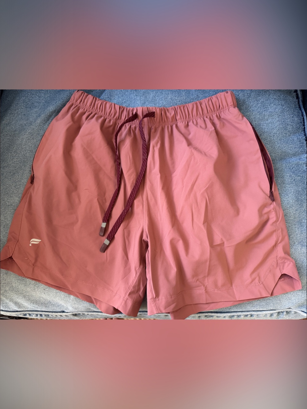Fabletics Men's Medium Dusty Rose Athletic Shorts with Drawstring